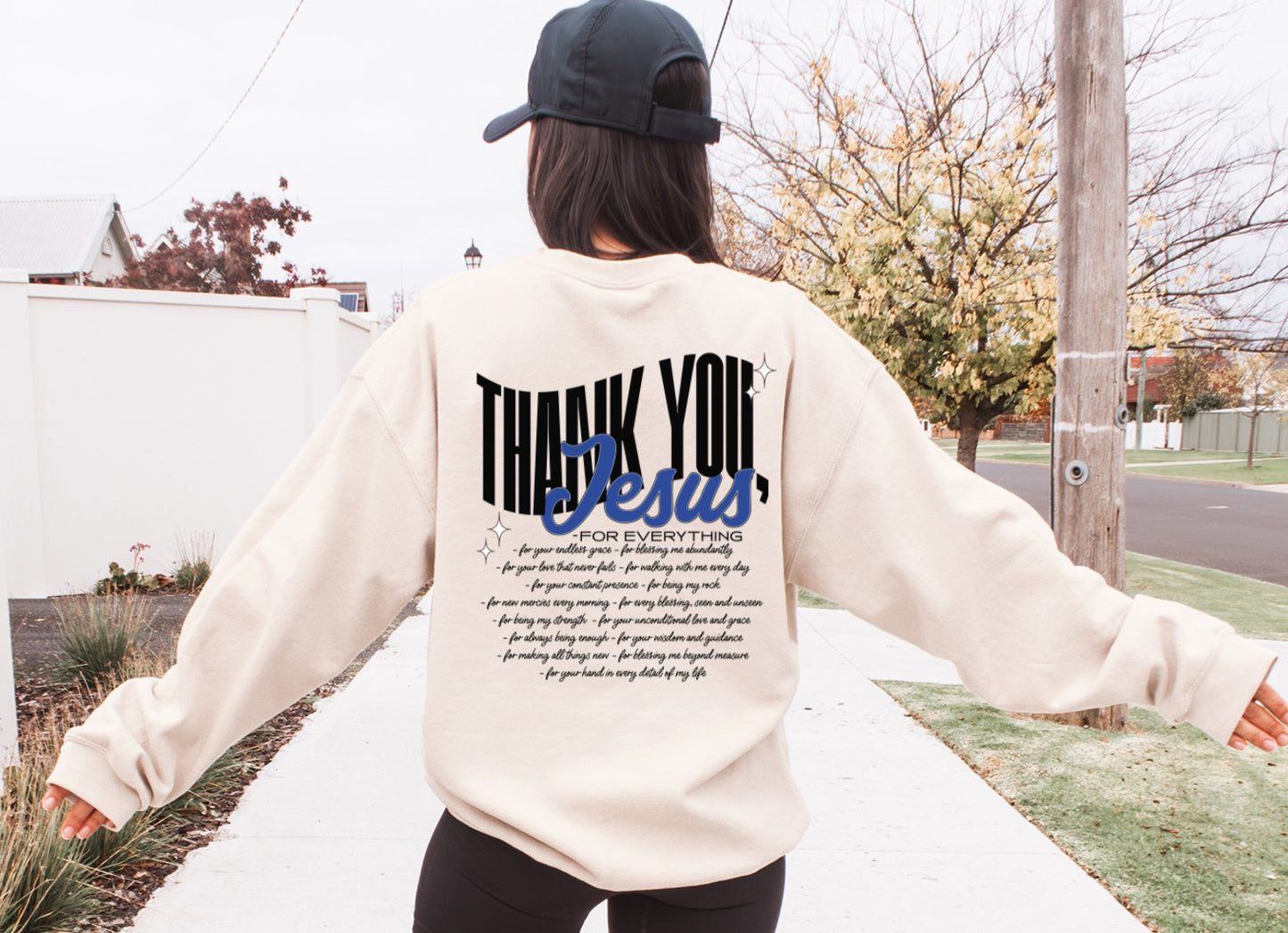 Thank you JESUS Front and Back sweatshirt