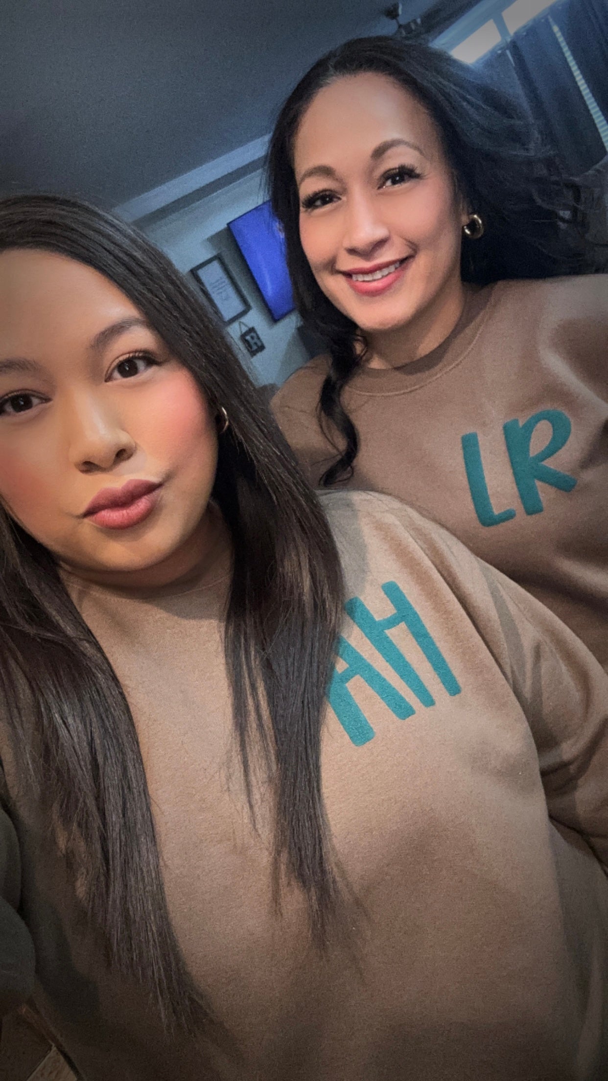 Initial Sweatshirt - Teal Puff