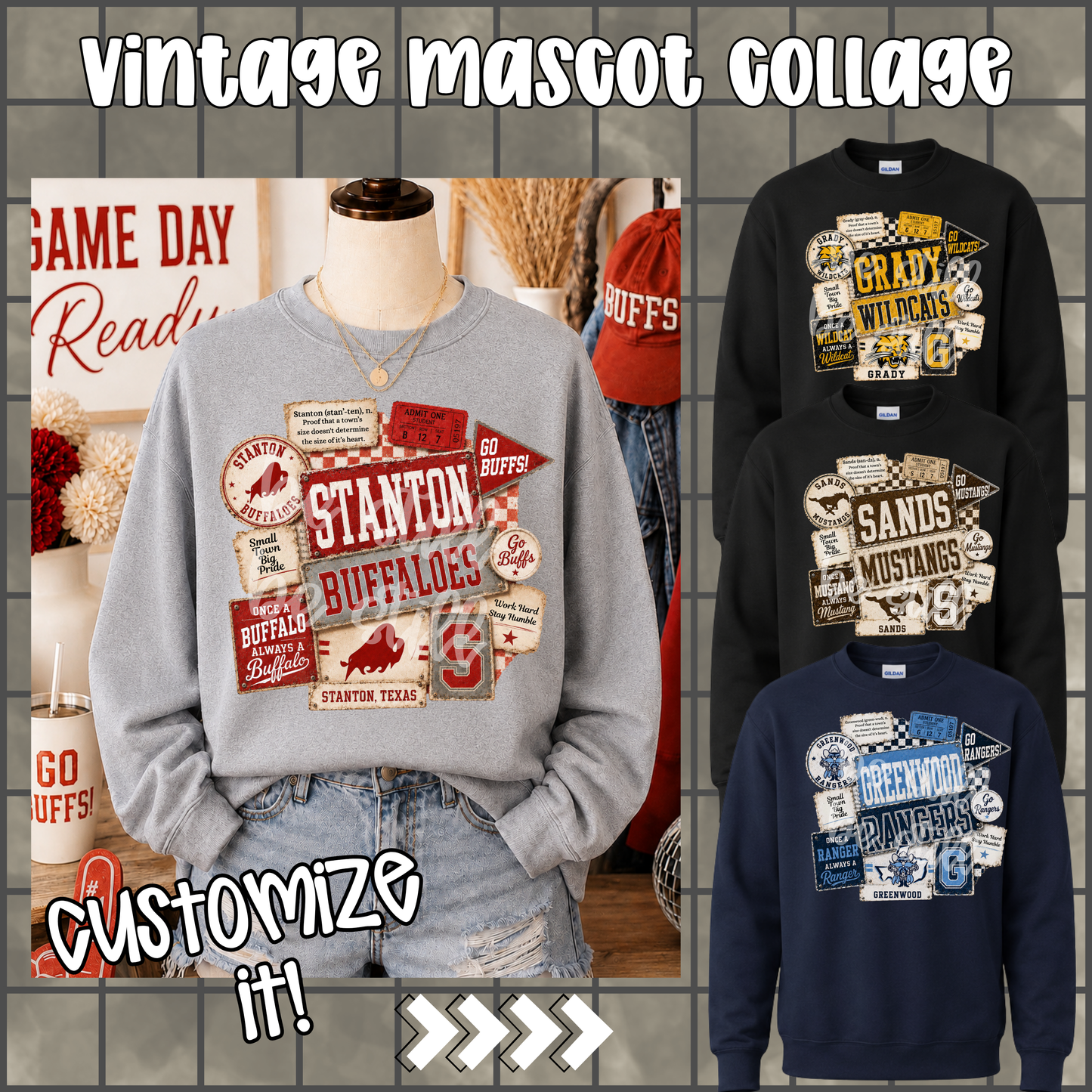 Vintage Mascot Collage