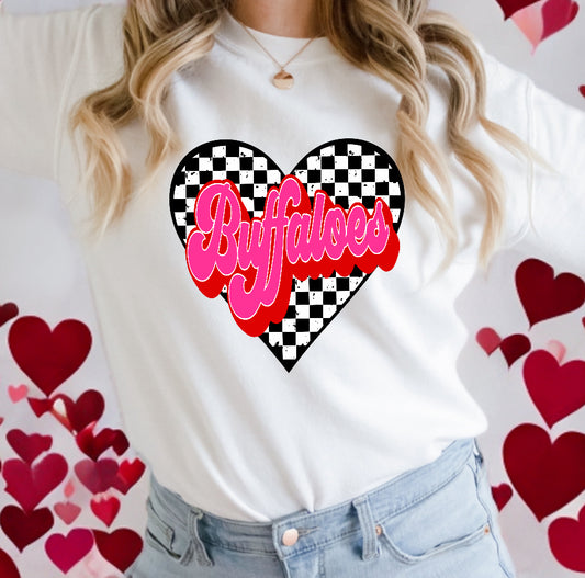 BUFFALOES CHECKERED HEART