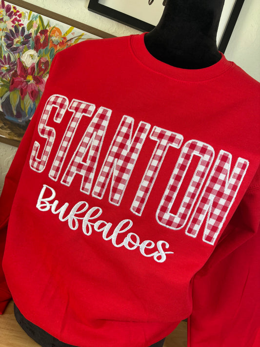 Red And White Gingham Embroidered - Stanton