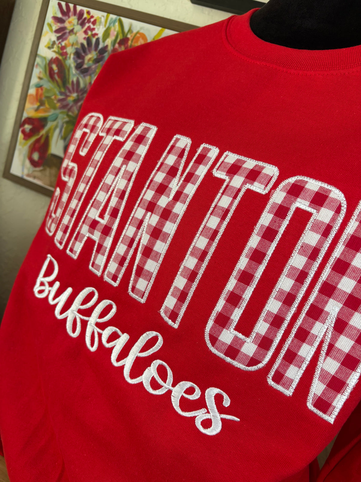 Red And White Gingham Embroidered - Stanton