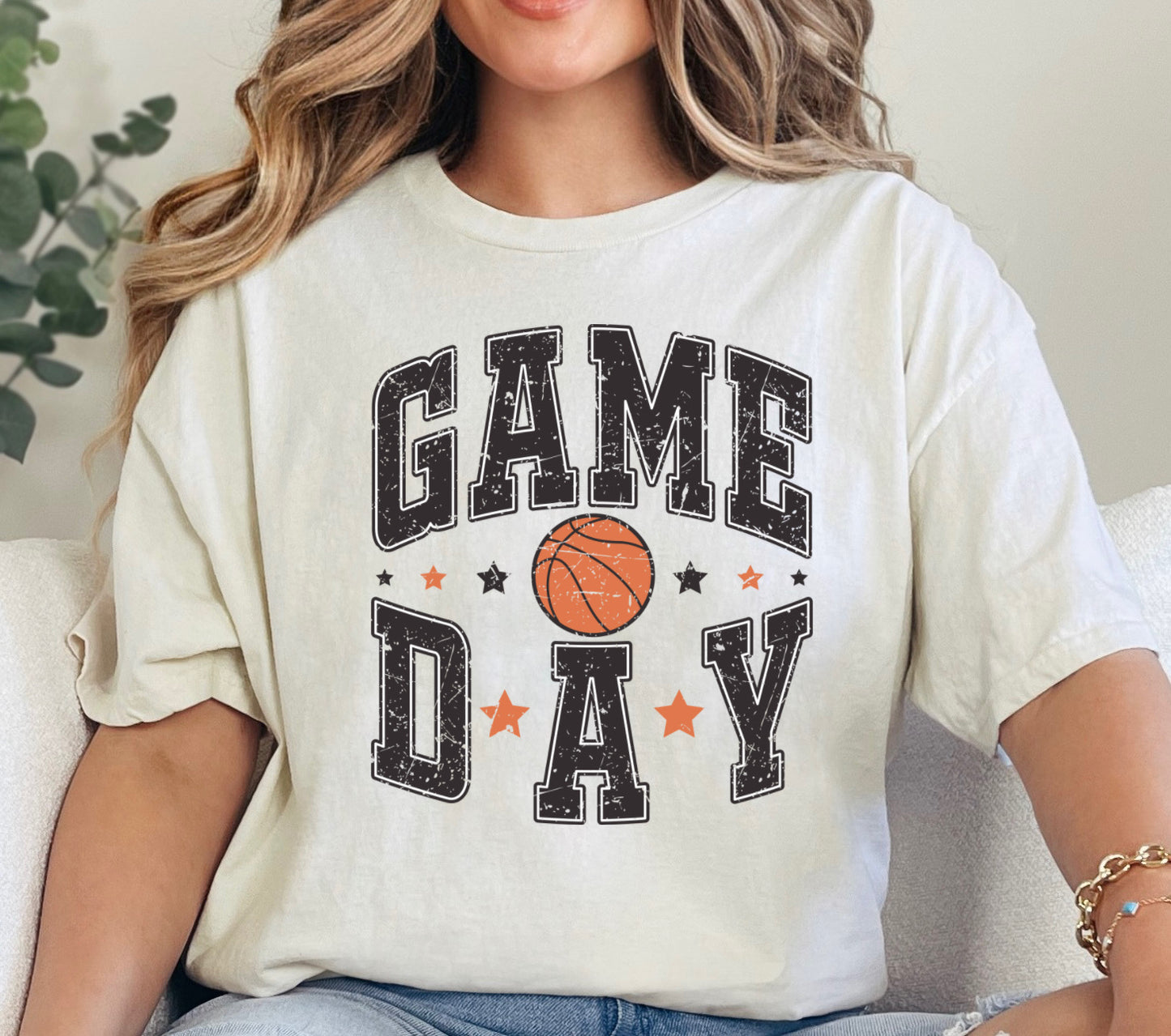 DISTRESSED RETRO GAME DAY - SEE COLOR CHART FOR SHIRT COLOR CHANGE