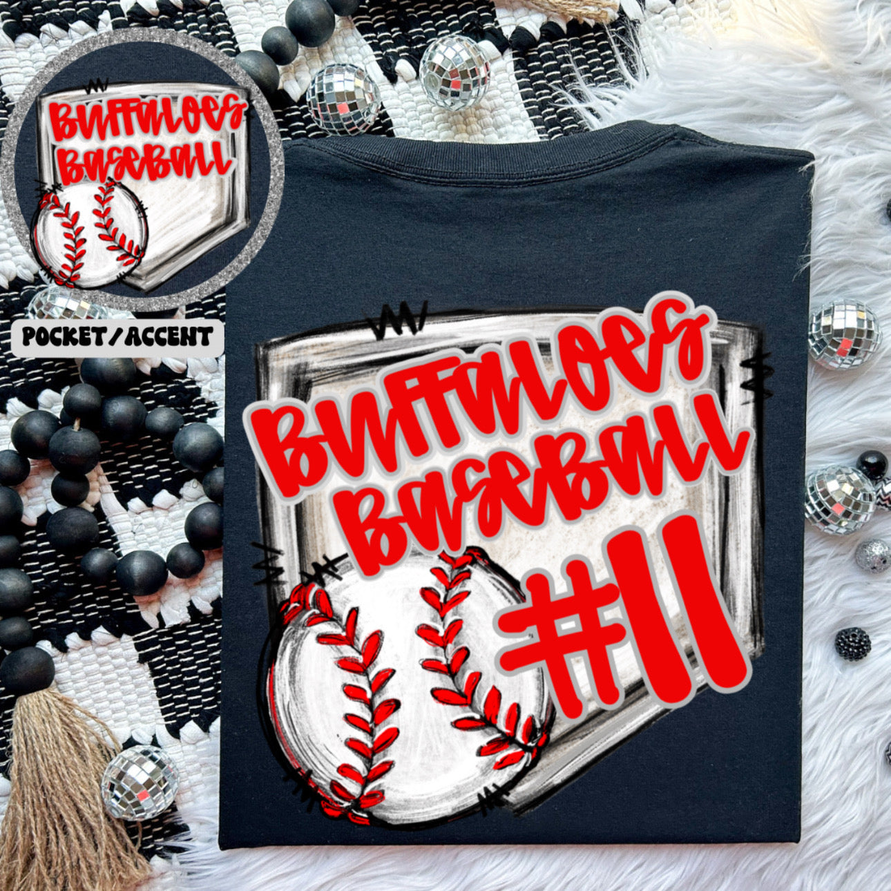 CUSTOM HOME PLATE -LADY BUFFS BUFFALOES SOFTBALL BASEBALL